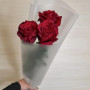 Букет из 3 бордовых роз фото 3